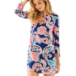 LILLY PULITZER For the Halibut Linden Knit Dress in Bright Navy Pop Size XXS